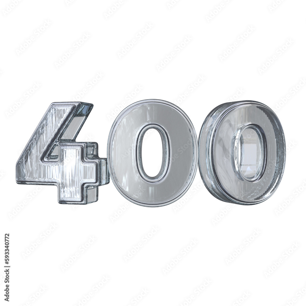 Number 400 3D rendering transparent background Number 400 3D rendering transparent background