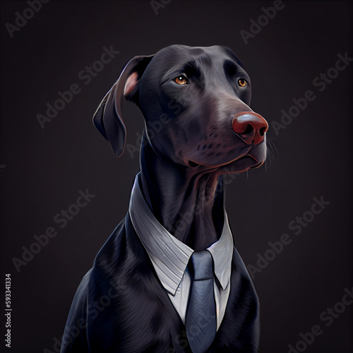 Africanis  Dog Wearing a suite Portrait NFT Art © oshene