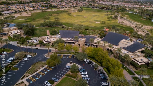 Aerial view of a golf club in a new neighborhood in VIstancia, Arizona © Noah Hairston/Wirestock Creators