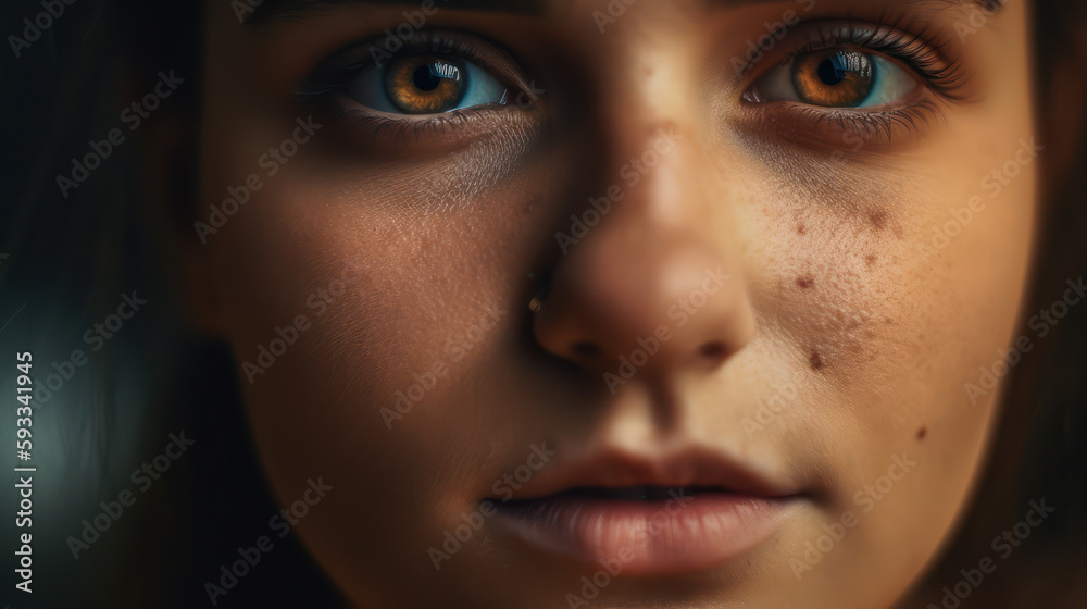 Radiant beauty of a youthful face. Generative AI Radiant beauty of a youthful face. Generative AI