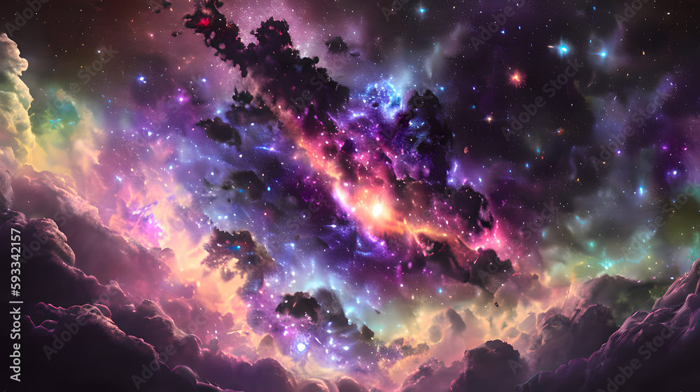 Colorful space galaxy cloud nebula. Web3, Metaverse. Stary night cosmos.  Universe science astronomy. Supernova background wallpaper  Stock-Illustration | Adobe Stock