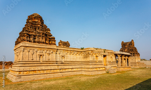 Exterior of a Hindu temple in Hampi  Karnataka  India  Asia