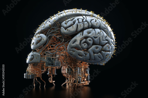 Anatomy of AI brain on black background