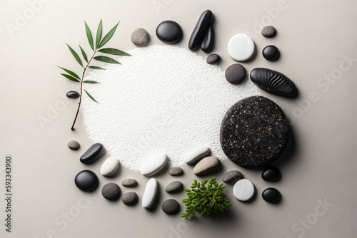 Zen Background with stones. Generative AI