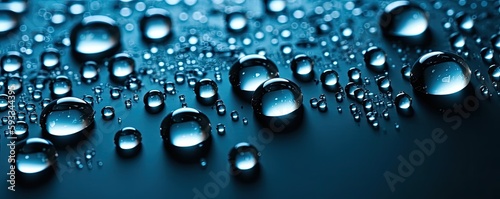 water drops on blue background. generative AI