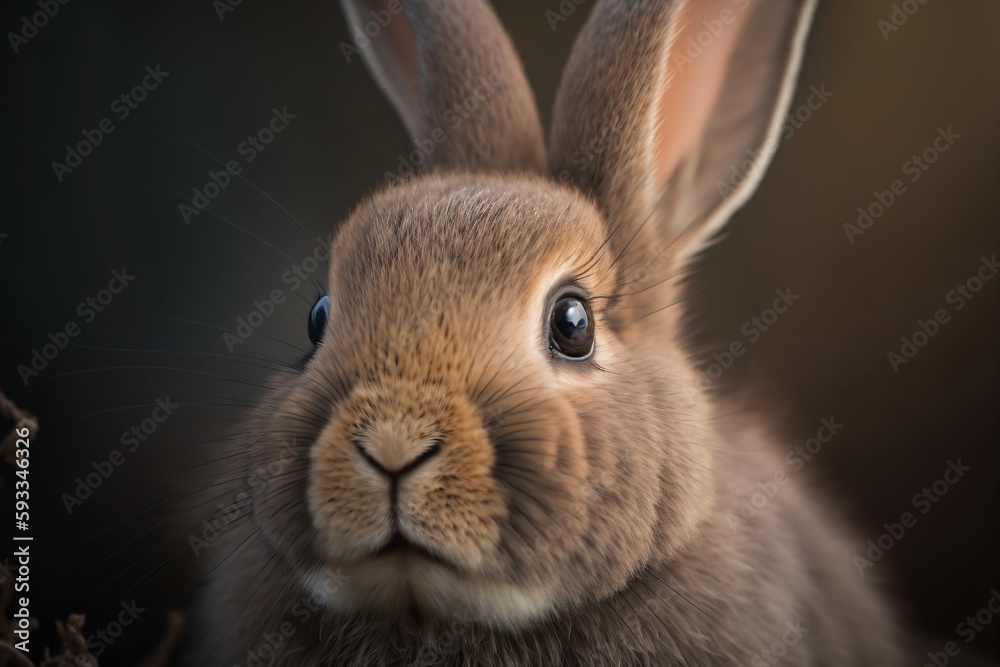 Fototapeta premium Close-up of a bunny. designed using generative ai