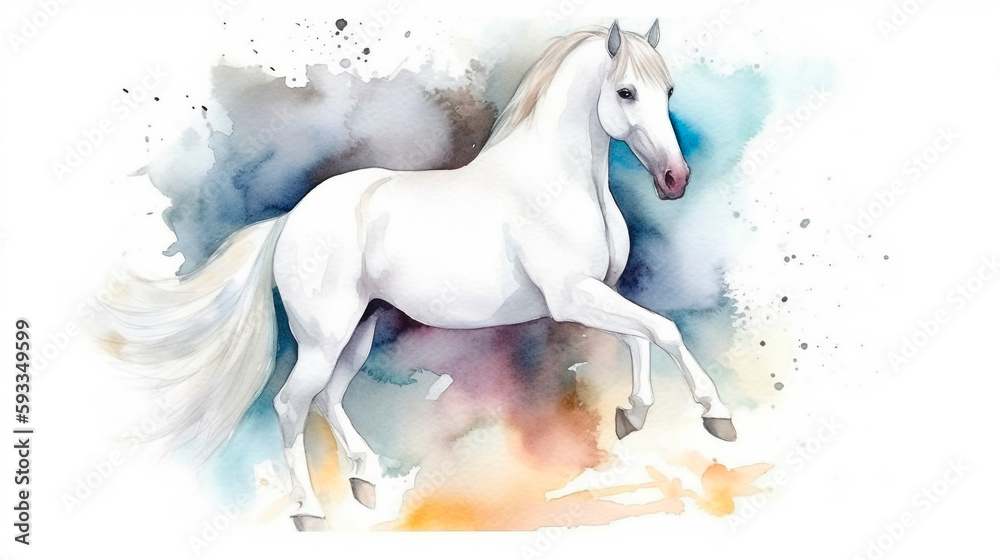 a beautiful white stallion

