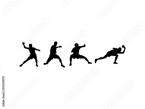 Collection of table tennis players silhouettes. Table Tennis player action vector art, icons, and vector images. Black silhouettes of table tennis players with white background.