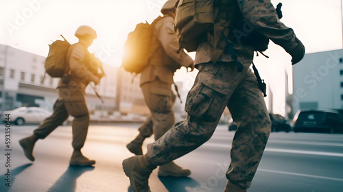 Close up of a group of soldiers. Created using generative AI, Tuned.