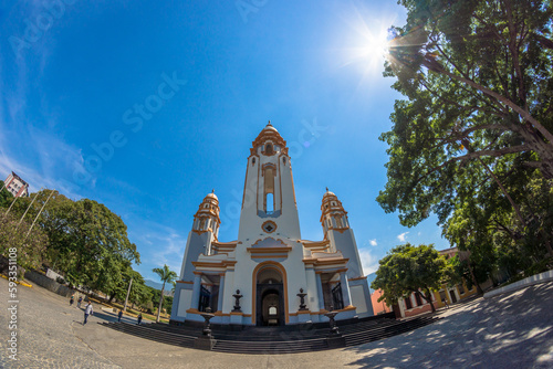 The National Pantheon in Caracas - Venezuela. This building is the final resting place for Venezuela's national heroes. Wide angle view photo