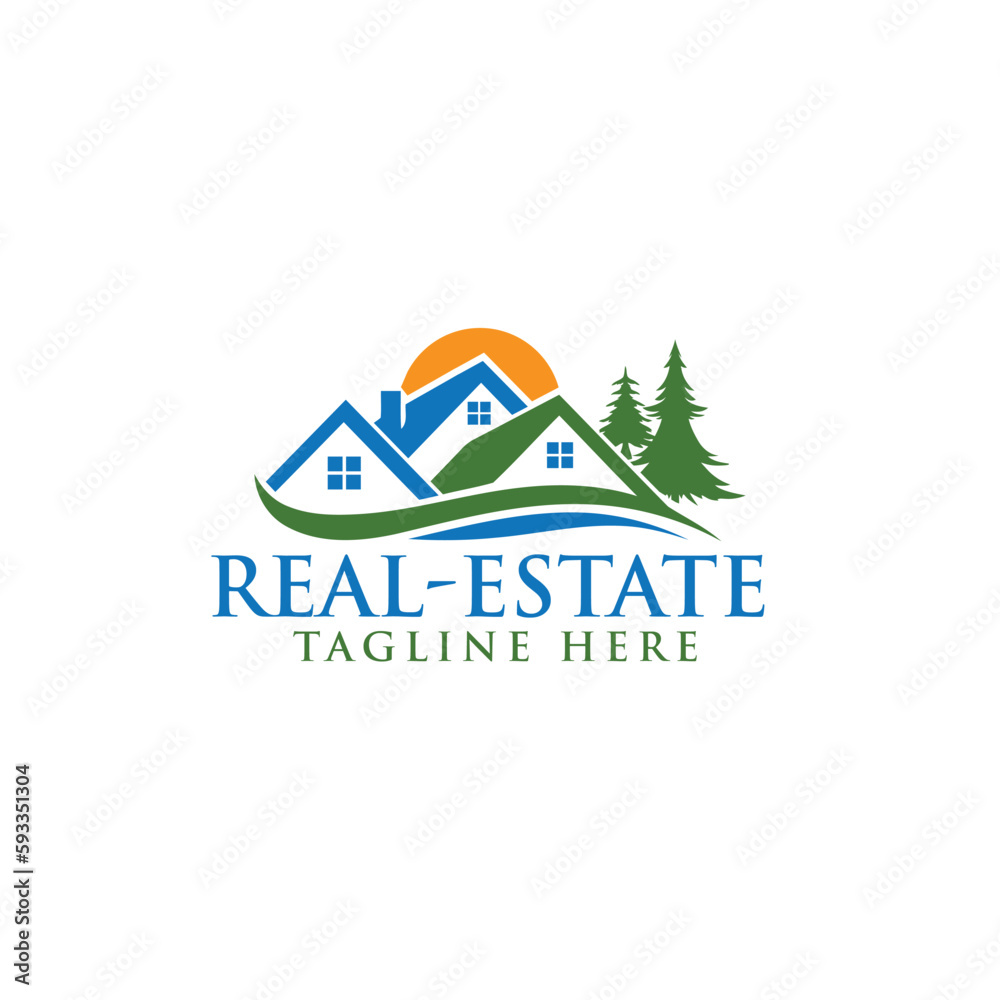 natural building house property logo design