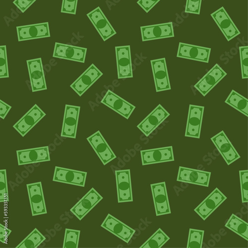 Green paper money seamless pattern