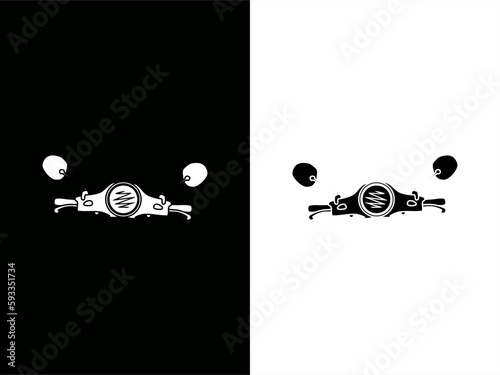 monochrome silhouette illustration of motorcycle handlebars in high contrast card