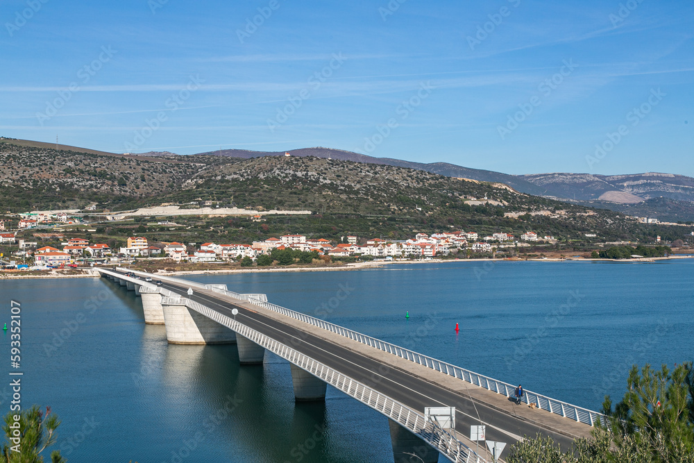Bridge between Trogir and island Čiovo in Croatia