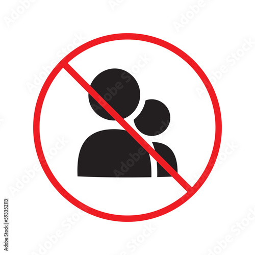 No People vector icon. Forbidden users icon. No user vector symbol. Prohibited people vector icon. Warning, caution, attention, restriction flat sign design  pictogram