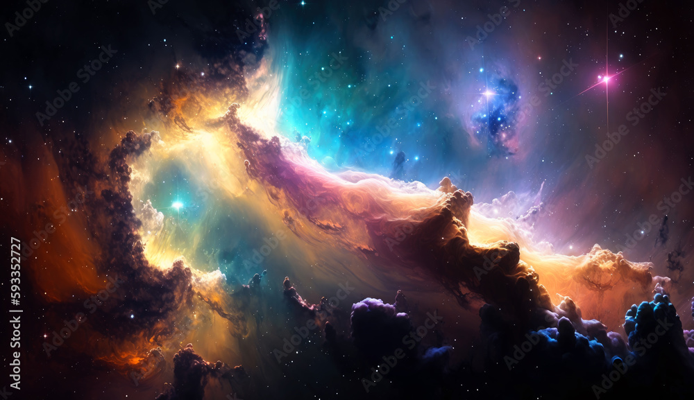 Fototapeta premium Cosmic space and stars, cosmic abstract background. generative ai.