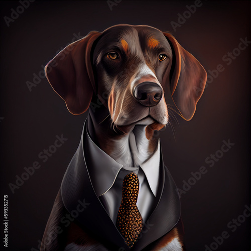 Dog Wearing a suite Portrait NFT Art © oshene