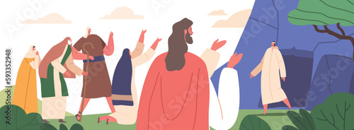 Biblical Story Of The Resurrection Of Lazarus Character, Jesus Raises Lazarus From The Dead, Demonstrating His Power