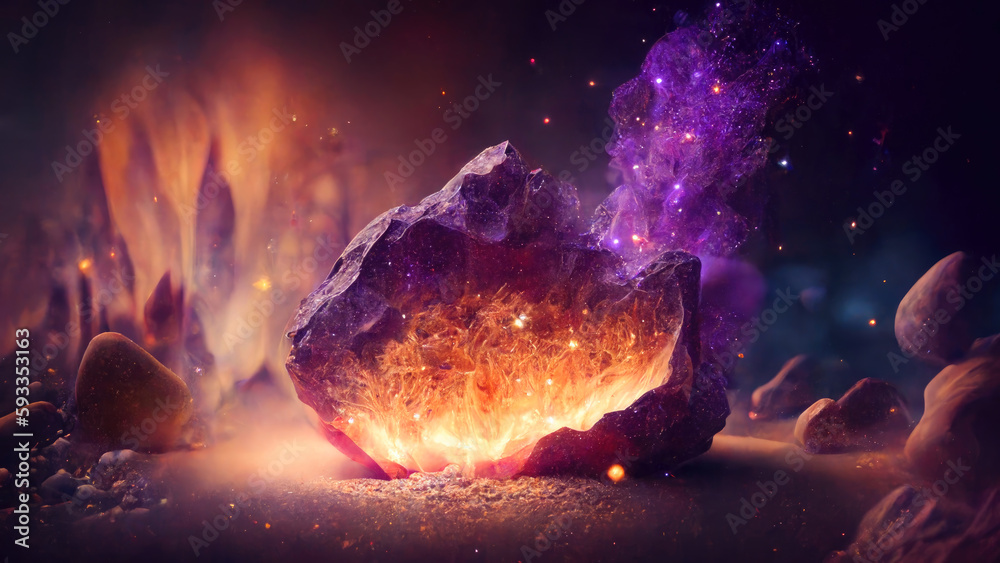 Fototapeta premium Amethyst crystal druse, beautiful crystal background, generative ai.