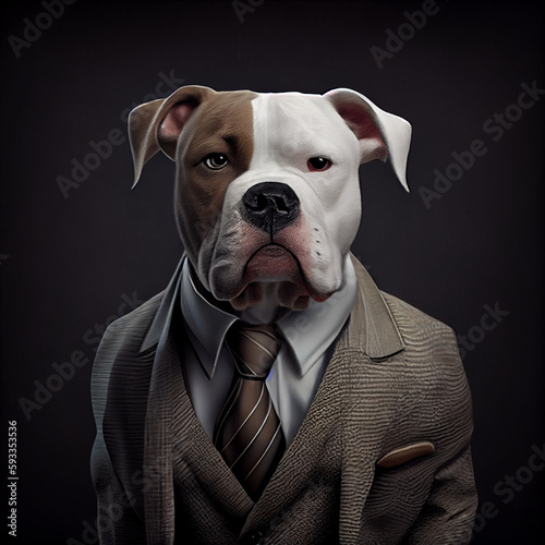 Dog Wearing a suite Portrait NFT Art
