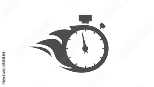 Faster logo - stopwatch as fire - ungent rapid concept