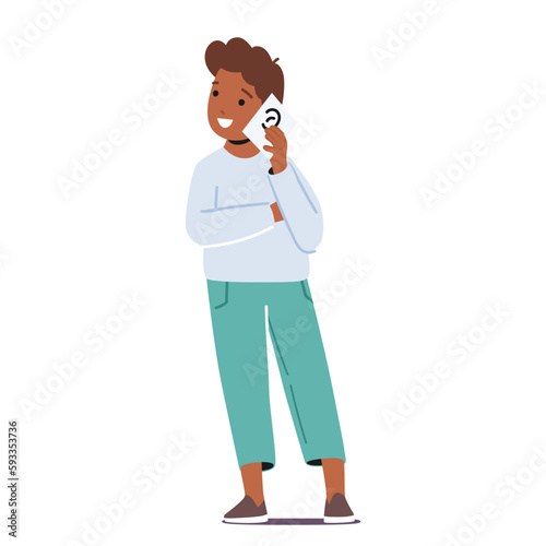 Little Boy Character Stands With A Card Displaying A Drawing Of An Ear, Showcasing His Understanding Of The Human Senses