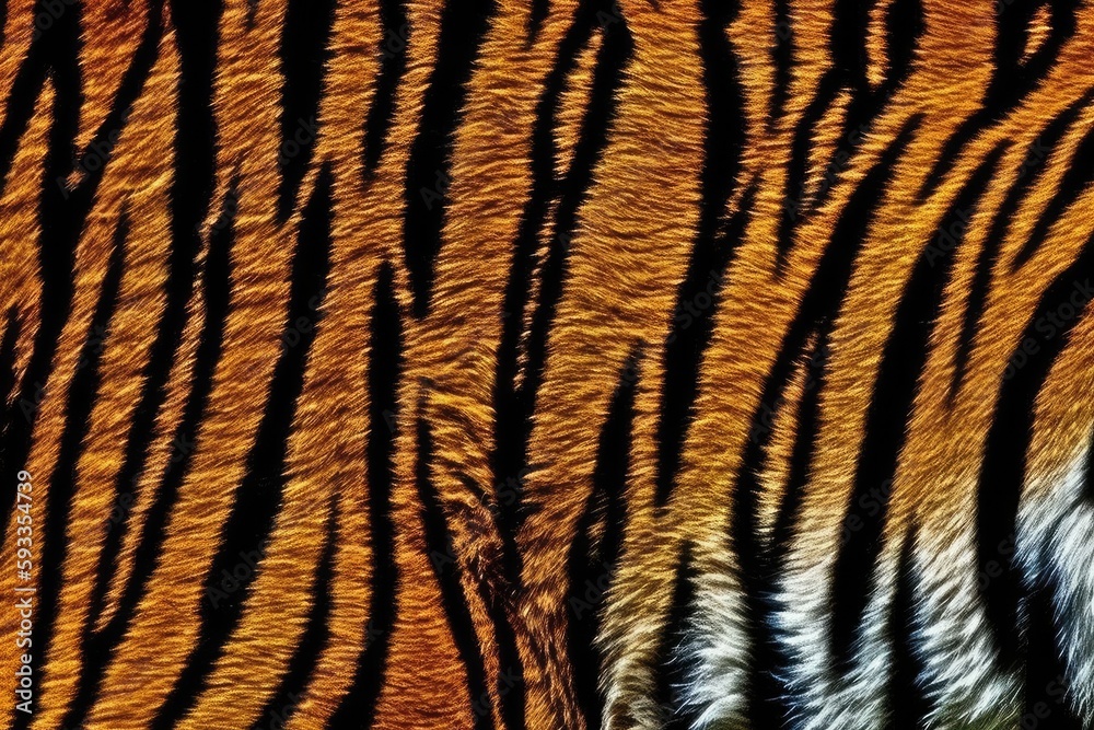 uninterrupted tiger skin pattern. animal hide. Generative AI uninterrupted tiger skin pattern. animal hide. Generative AI