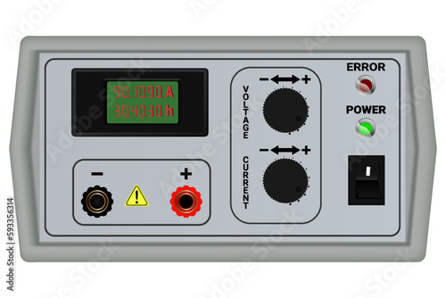 Laboratory power supply. Vector graphics
