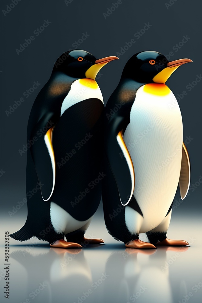 Obraz premium two penguins on a rock