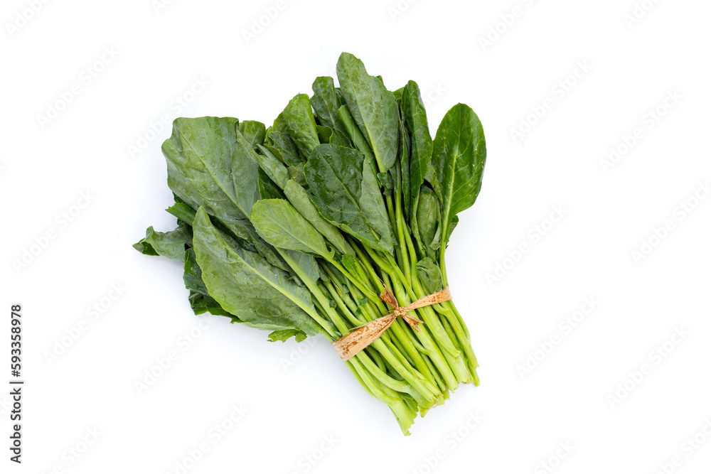 Collard greens on white background. Collard greens on white background.