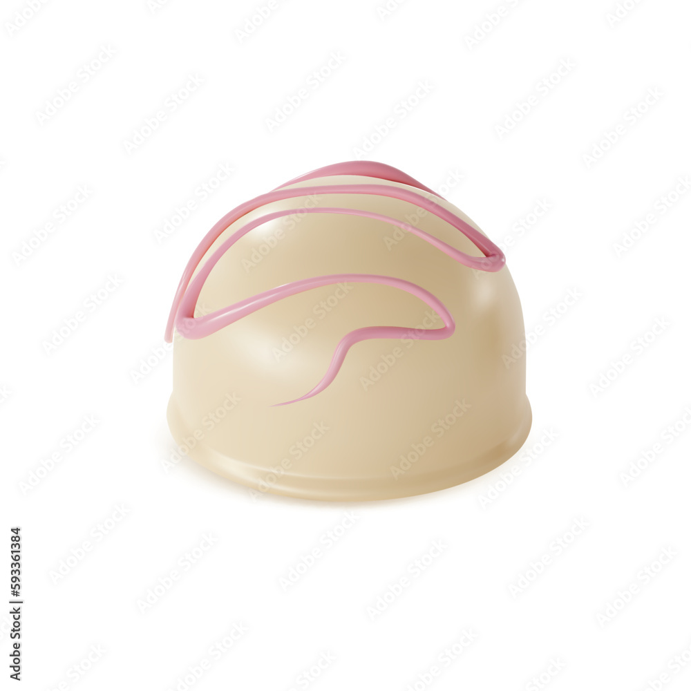 Realistic Detailed 3d White Chocolate Candy Isolated on a White Background. Vector illustration of Sweet Cocoa Dessert Realistic Detailed 3d White Chocolate Candy Isolated on a White Background. Vector illustration of Sweet Cocoa Dessert