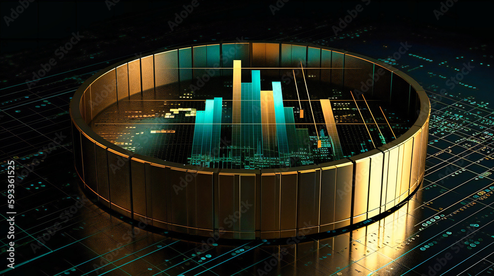The data matrix graph financial indicator data chart finance pie chart Stock Illustration