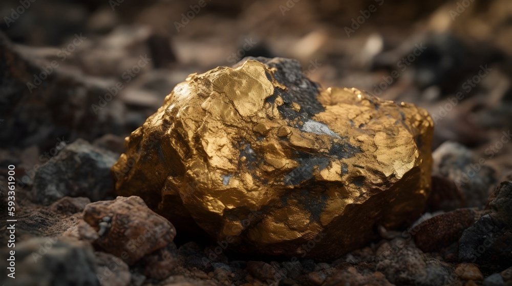 Pépite d'or au sol Pépite d'or au sol