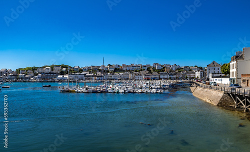 Fototapeta Naklejka Na Ścianę i Meble -  Boats in The Harbor of City Audierne At The Finistere Atlantic Coast In Brittany, France