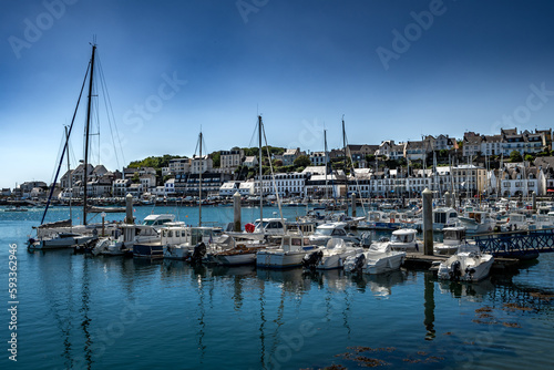 Boats in The Harbor of City Audierne At The Finistere Atlantic Coast In Brittany, France