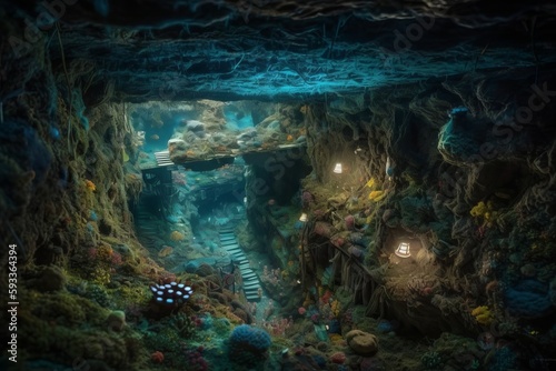 You come across a hidden underwater canyon filled with schools of exotic fish and marine life