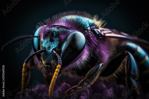 Bee on a Pink Flower, Close Up, Macro © Boss