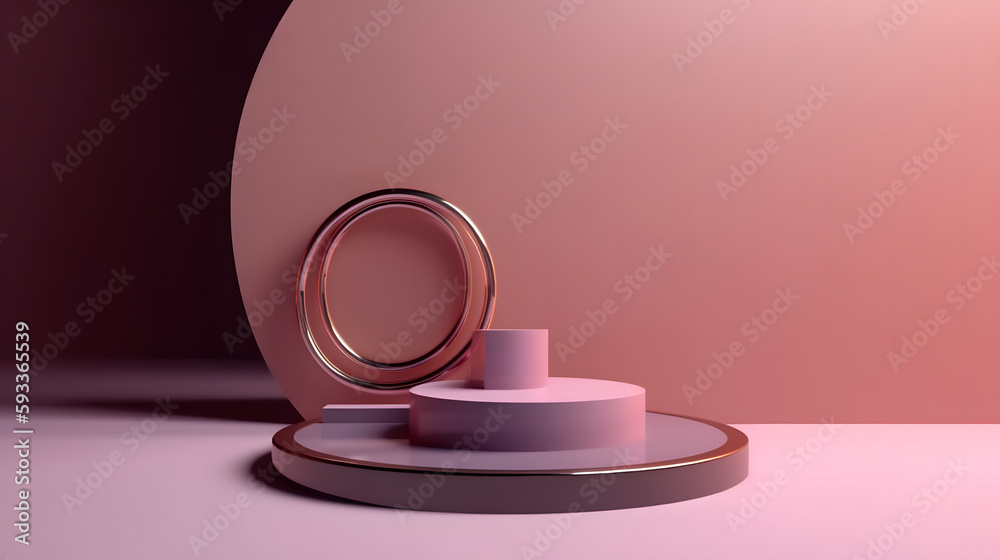 A round object on a plate on a table, Product Mockup Space. A round object on a plate on a table, Product Mockup Space.