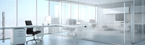 A glass-walled office is a type of workspace that features glass walls in place of traditional opaque walls. This modern design offers a transparent and open environment.
