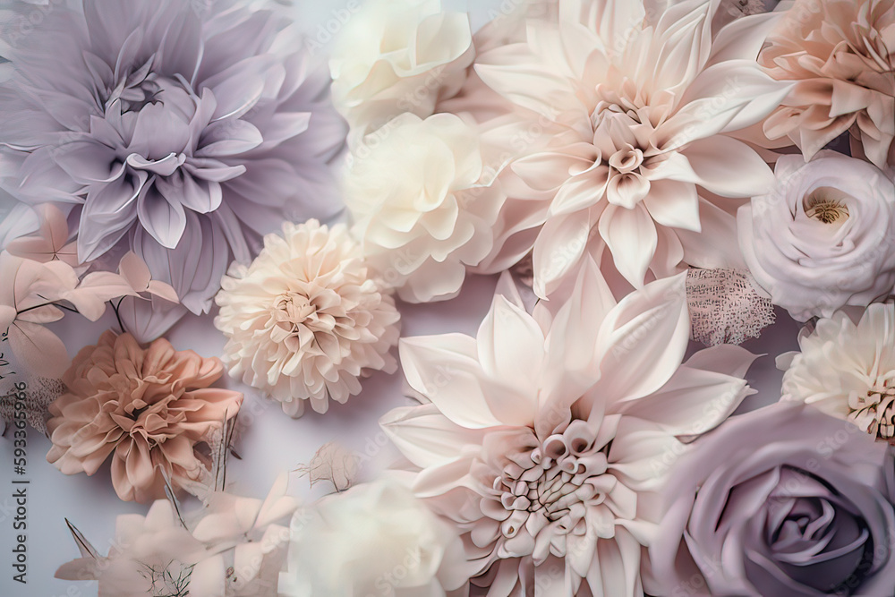 Blooming Flowers in Pastel Tones Blooming Flowers in Pastel Tones