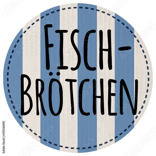 Button Fischbrötchen recyclingpapier gestreift zerkratzt