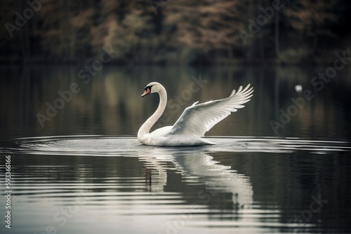 7. Photograph a swan gracefully gliding across a lake