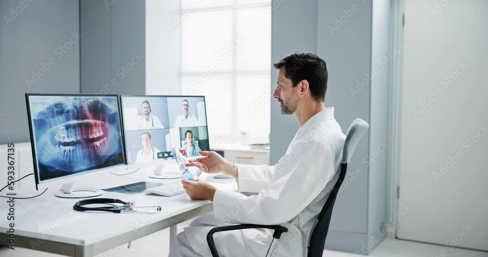 Online Dentist Video Conference On Computer Online Dentist Video Conference On Computer