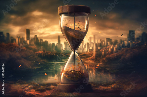 Hourglass with a galaxy inside
