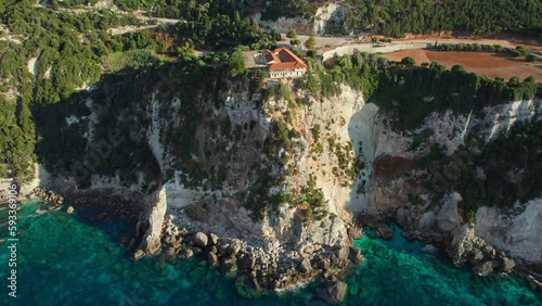 Aerial view of the Monastery of Kipoureon on Kefalonia island, Greece. photo