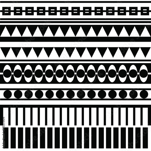 Modernist tribal black and white background pattern