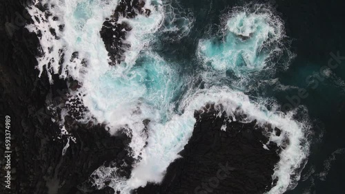 Drone view of Waves at San Roque in Pico Island, the Azores