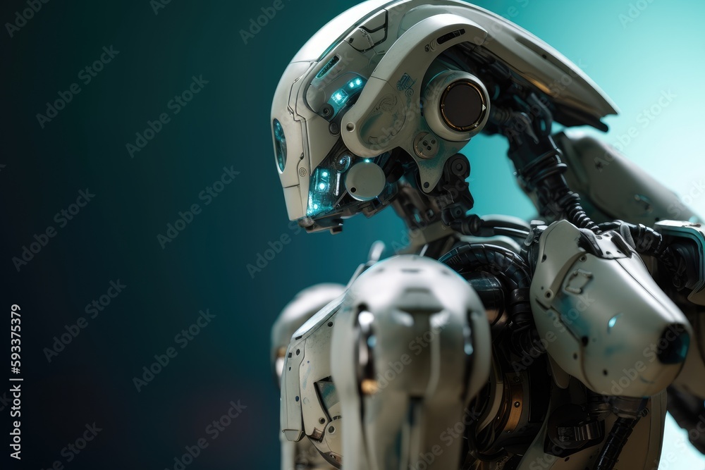 Fototapeta premium Scifi robot. Generative AI.