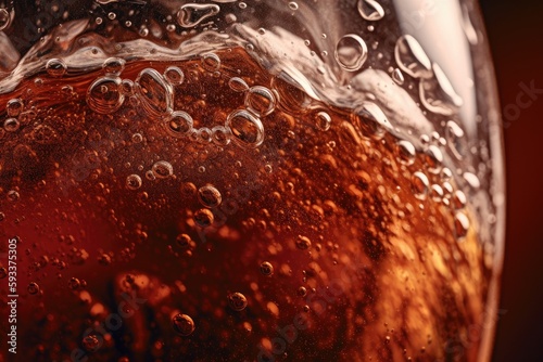 Soda in a glass. Generative AI.