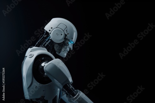 Robot cyborg person. Generative AI.